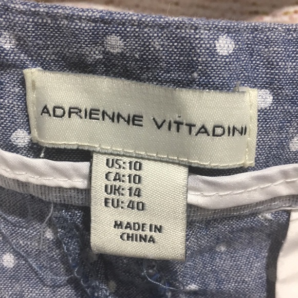 Adrienne Vittadini Blue & white polka dot short 10 - Picture 3 of 8